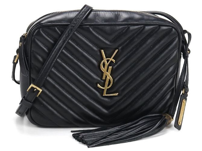 Borsa a spalla in pelle nera Saint Laurent Nero