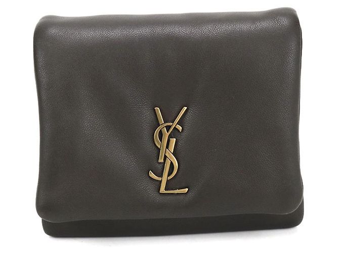 Saint Laurent Tri-fold Wallet in Gray Brown