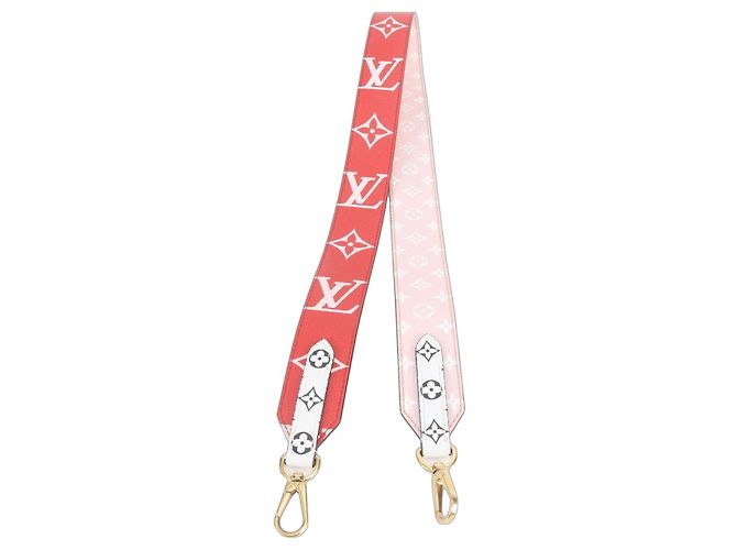 Sangle d'épaule en cuir Monogram Géant Louis Vuitton Rose Blanc Rouge