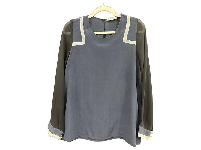 Top de seda azul GAT RIMON