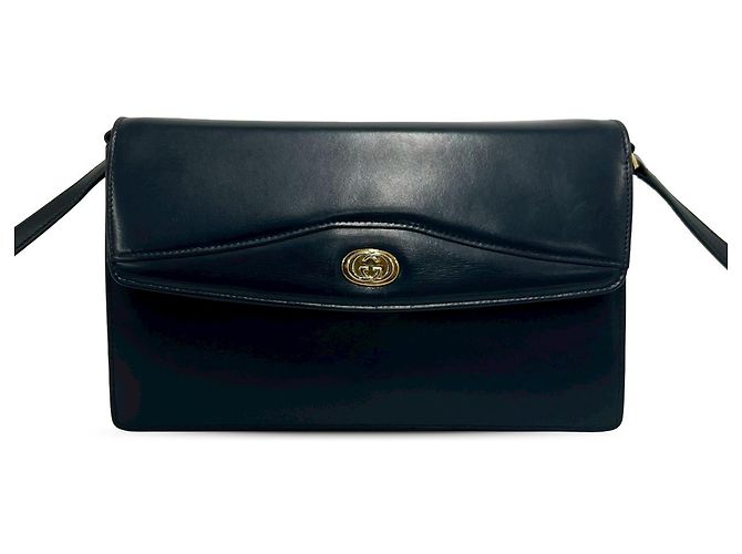 Borsa a tracolla in pelle nera Gucci Nero