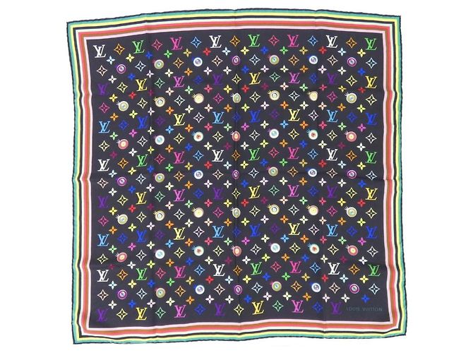 Sciarpa in seta nera Louis Vuitton Nero