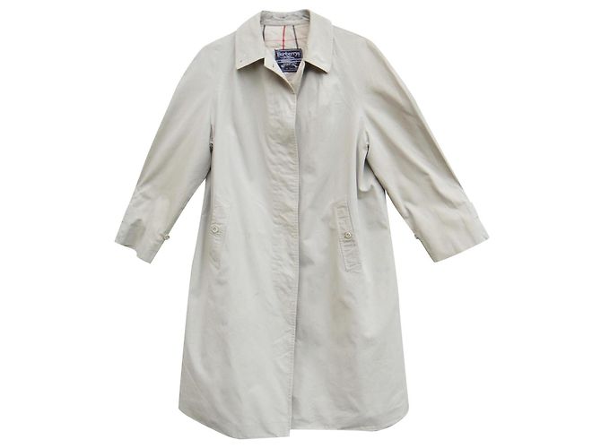 Impermeable Burberry Beige de Gabardina de Algodón