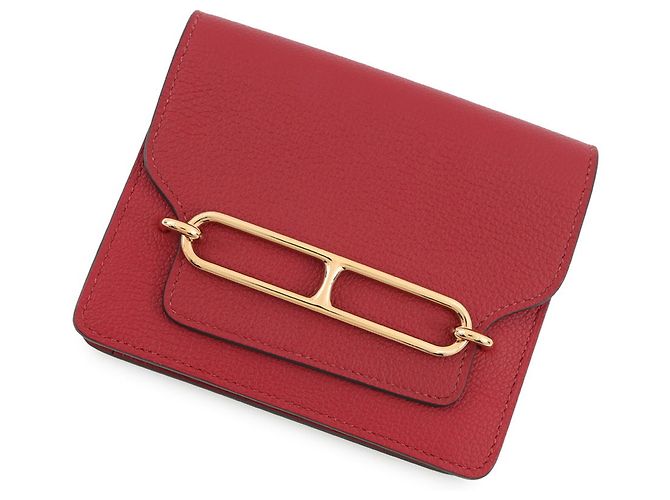Monedero Roulis de Hermès en Rouge H Roja