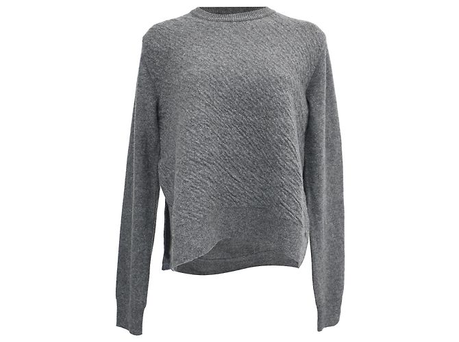 Céline Pull en laine gris à col rond Celine