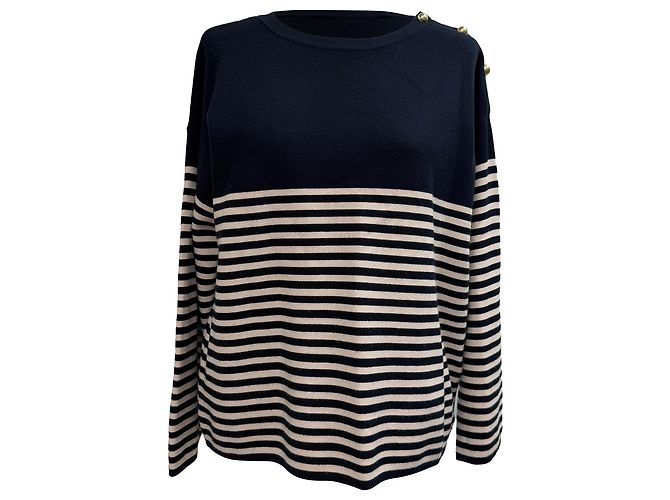 Pull rayé Max Mara Studio en viscose bleu marine