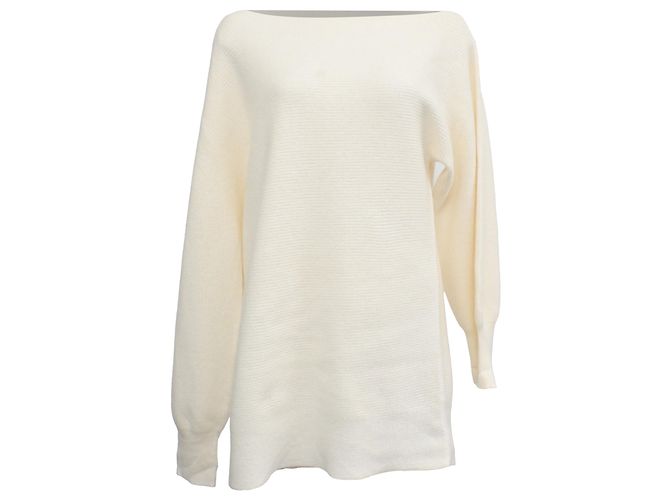 Oversized Strickpullover aus Baumwolle von Theory Weiß Roh 