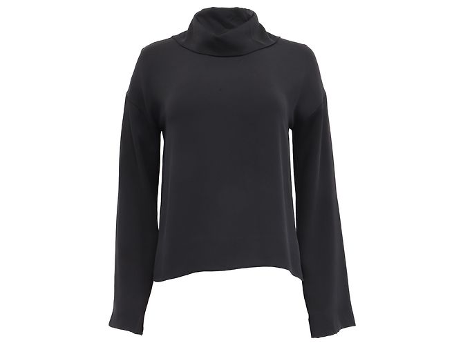 Timeless Blusa Botonada Chanel en Seda Negra Negro