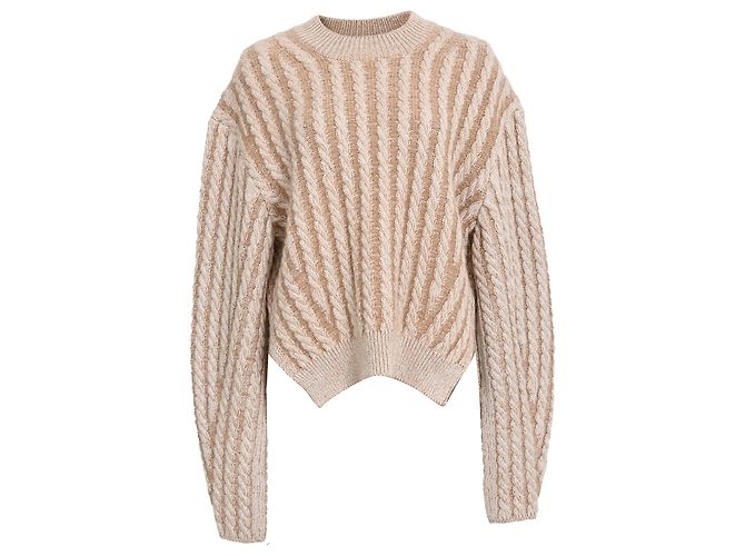 Beige Kabelstrickpullover aus Wolle von Chloé