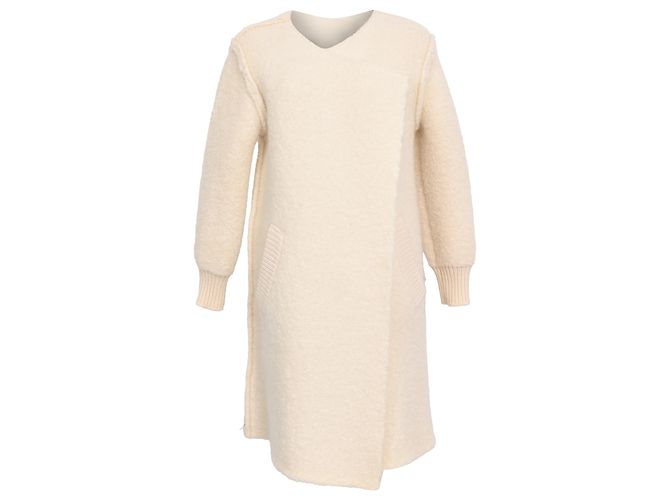 Casaco de shearling Burberry Brit em lã creme Branco Cru