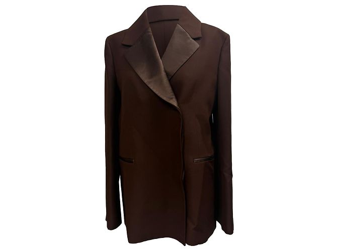 Blazer Johnson Oversized Khaite em Viscose Marrom Vermelho
