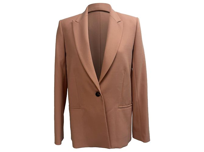Beige Polyester Einreiher Blazer von Victoria Victoria Beckham
