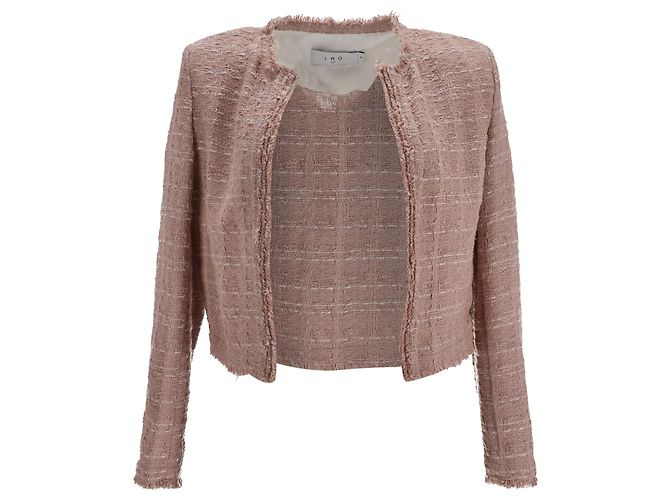 Giacca con frange Iro Shavani in cotone rosa Marrone