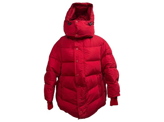 Balenciaga Puffer Coat in Red Polyester