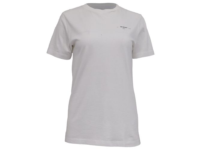 Off White Camiseta de algodón blanco con estampado de logo Off-White 2013 Crudo