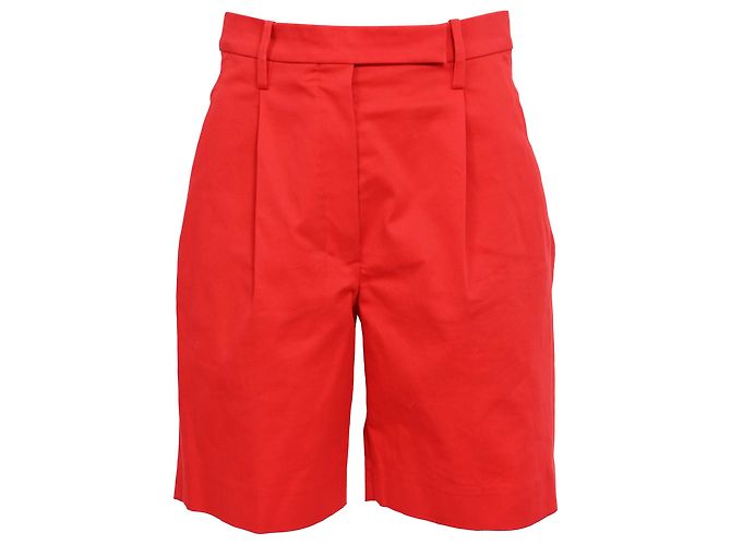 Hermès Hermes High-Rise Bermuda Shorts in Red Cotton
