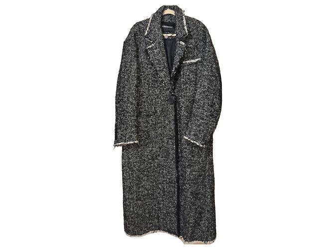 Autre Marque Abrigo de lana negro Talla 42
