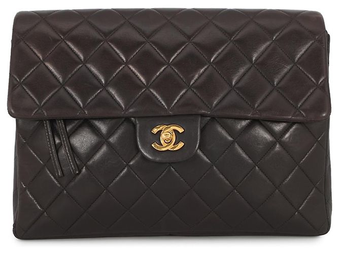 Bolsa de couro preta Chanel Preto