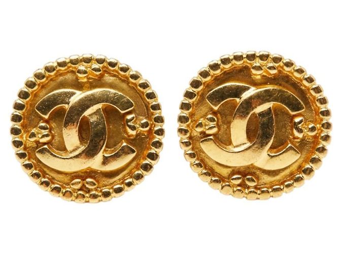 Orecchini vintage a clip Coco Mark di Chanel D'oro