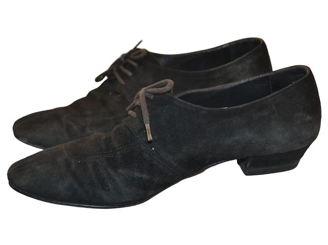 Derbies Prada en daim noir