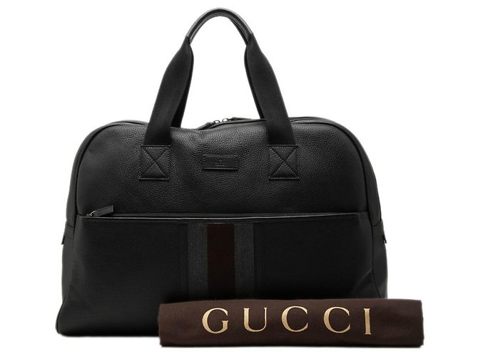 Borsa Boston Sherry Line di Gucci Marrone Nero