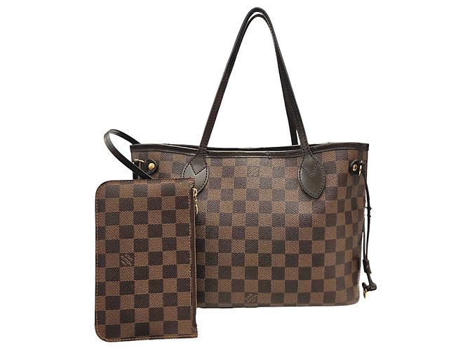 Bolsa tote Louis Vuitton Neverfull PM Damier Ebene Marrom