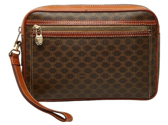 Céline Borsa Clutch Celine Macadam Marrone