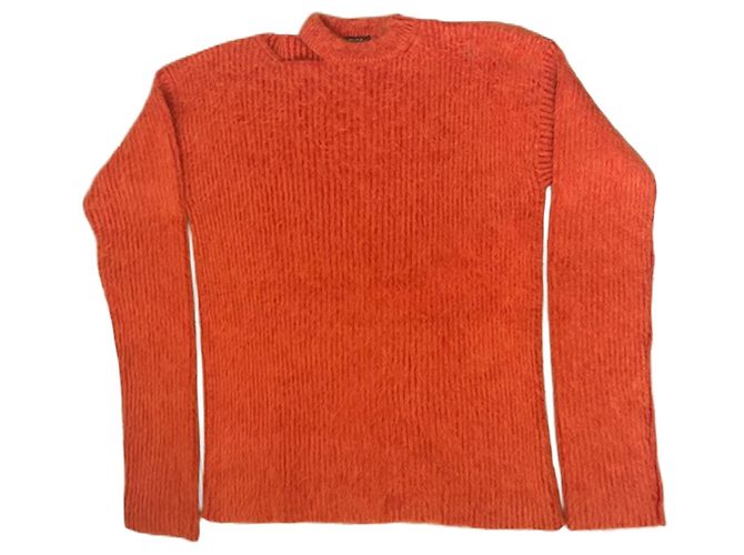 Pull Balmain oversize orange – maille texturée – style moderne
