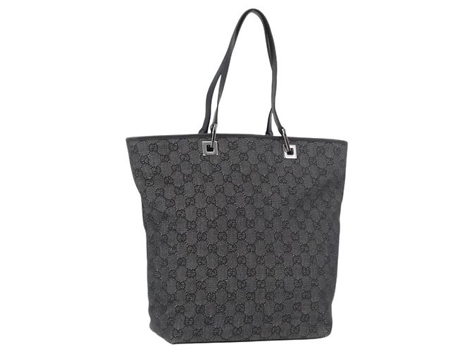 Borsa Tote GG Canvas Gucci Nera Argento 31243 Auth 176607 Nero