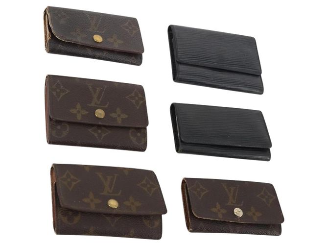 LOUIS VUITTON Schlüsseletui Monogram Epi 6 Teile Schwarz LV Auth BA12176 Monogramm