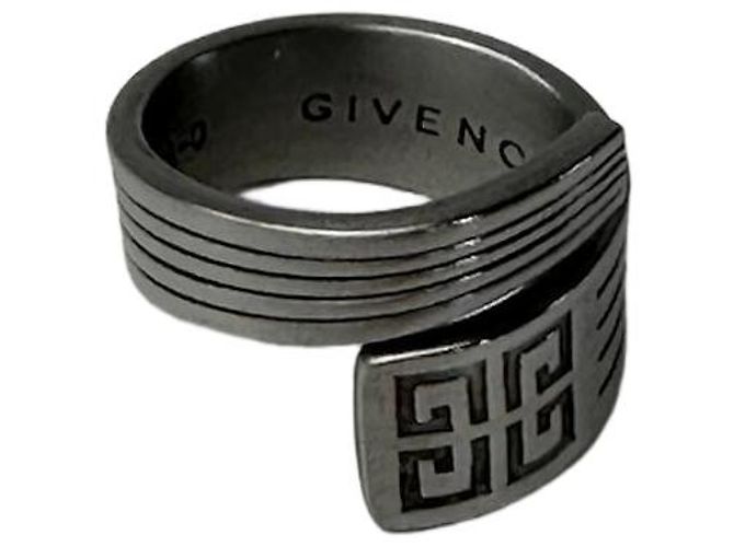 Bague en acier vintage Givenchy anthracite Gris anthracite