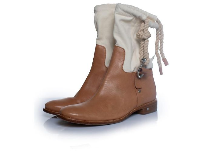 Céline Celine, Stivali da cowboy in pelle e tela Marrone