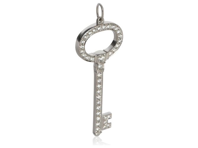 Tiffany & Co. Platin-Diamant-Oval-Schlüsselanhänger