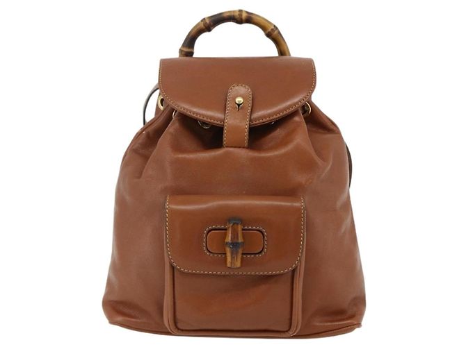 Gucci Vintage Bamboo Leather Brown