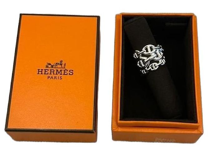 Anello Hermès Chaîne d’Ancre Enchaînée in Argento Sterling