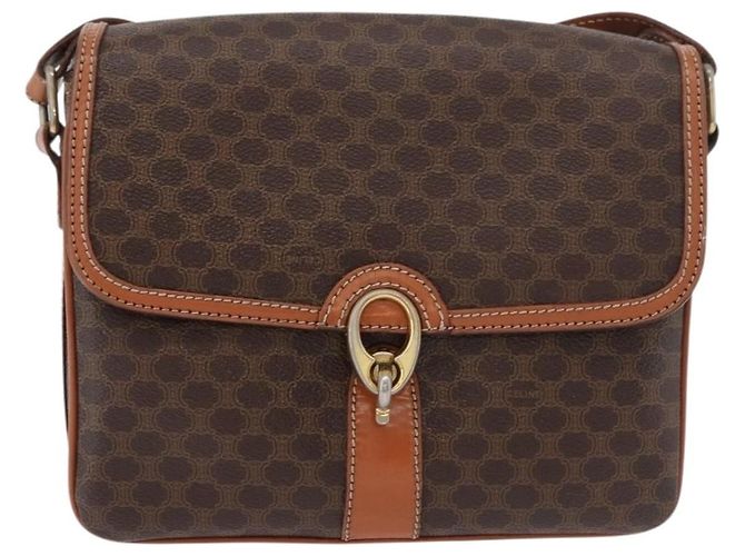 Céline Celine Vintage Macadam Canvas and Leather Marron
