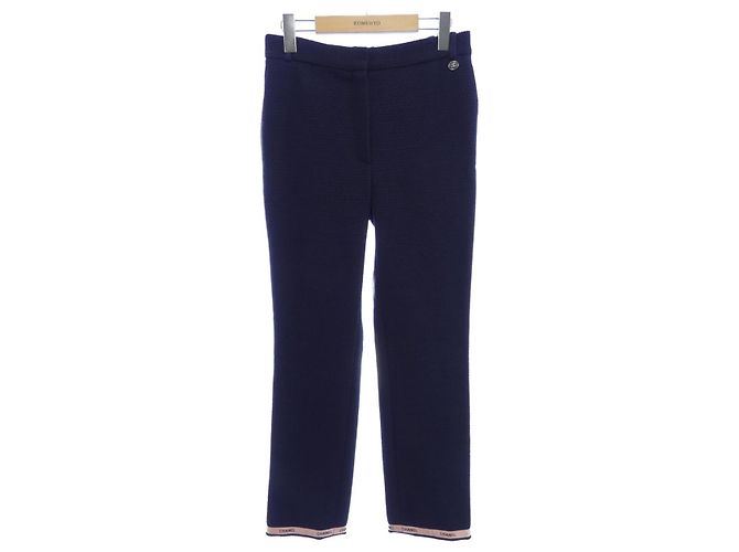 Calças Chanel Azul Azul marinho