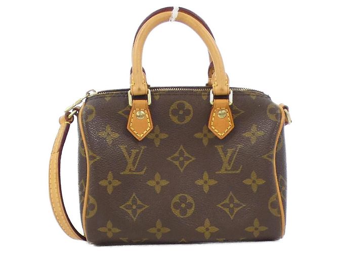 Louis Vuitton Nano Speedy Monogram Boston Bag Brown