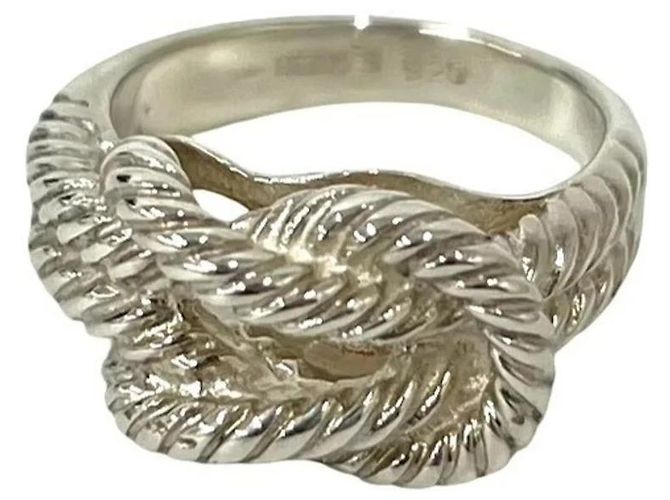 Ring Hermès Anillo de plata esterlina 925 HERMES Audienne Twist Rope