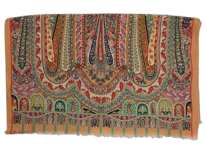 Etro Bufanda naranja con estampado paisley