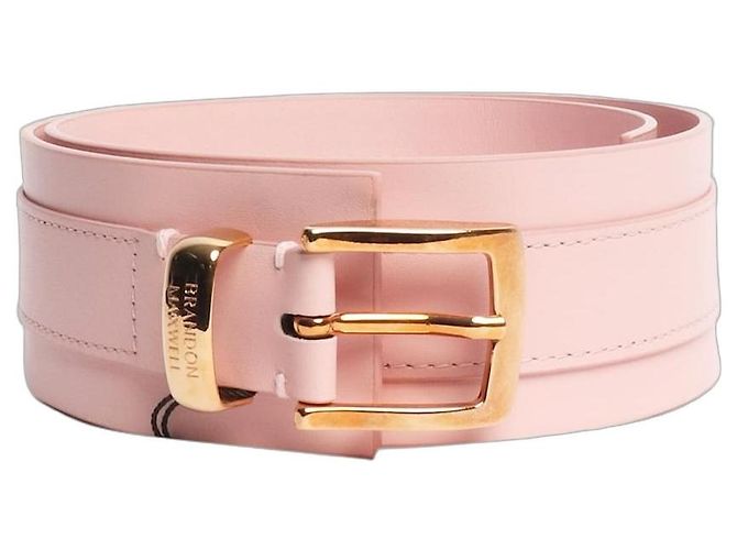 Autre Marque Cinto largo de couro rosa