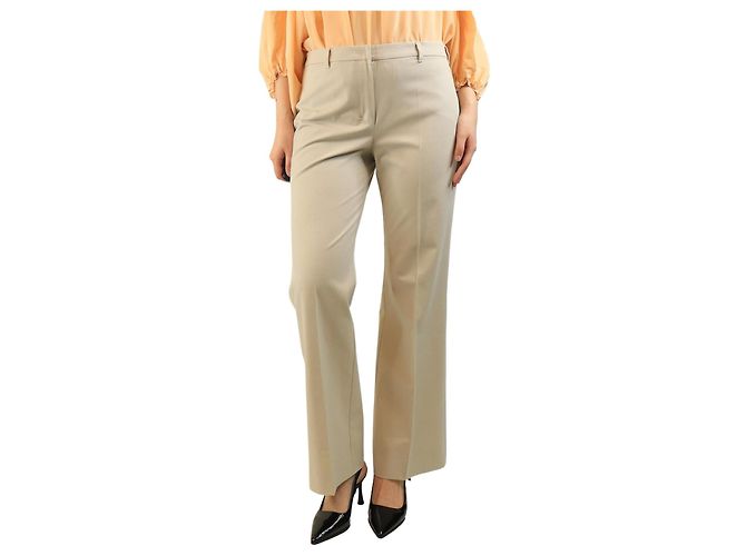 Autre Marque Beige gerade geschnittene Hose - Größe UK 14