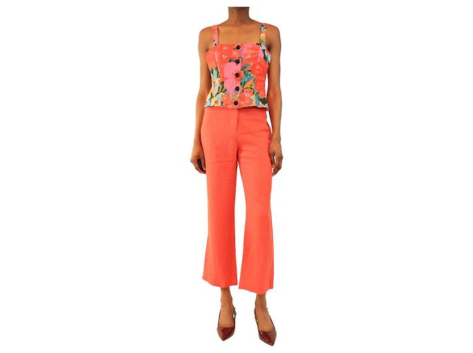Mara Hoffman Set top e pantaloni in lino rosso - taglia UK 6