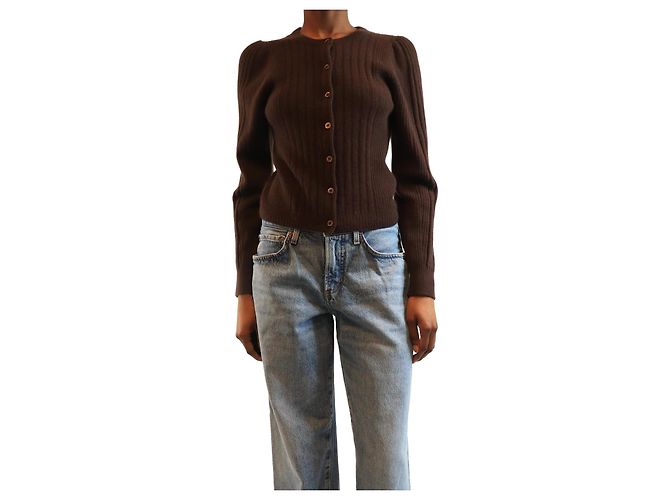 Paige Jeans Brauner Kaschmir-Cardigan - Größe S
