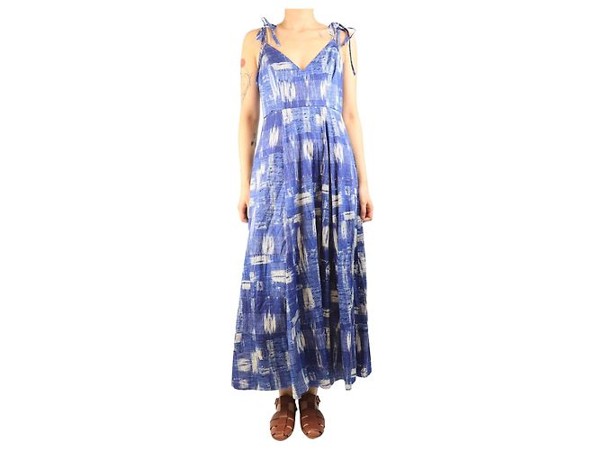 Autre Marque Blaues Ekberg-Maxikleid - Größe M