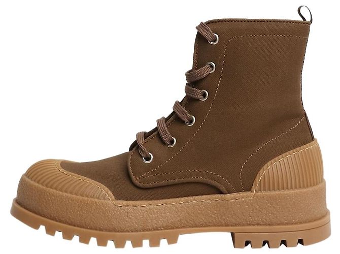 Weekend Max Mara Brown canvas ankle boots - size EU 38