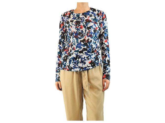 Proenza Schouler Top de algodón floral azul - talla M
