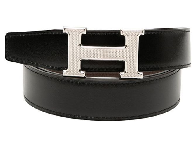 Hermès Constance H Gürtel Braun Schwarz