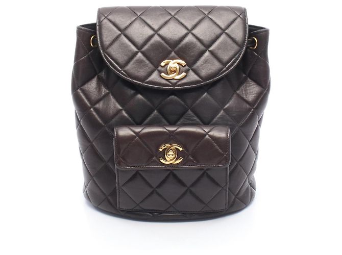 Chanel Matelassé Backpack in Black Lambskin