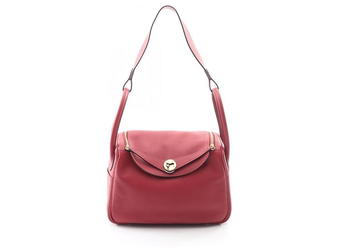 Borsa a Spalla Hermès Lindy 26 Verso Rosso Arancione Bordò